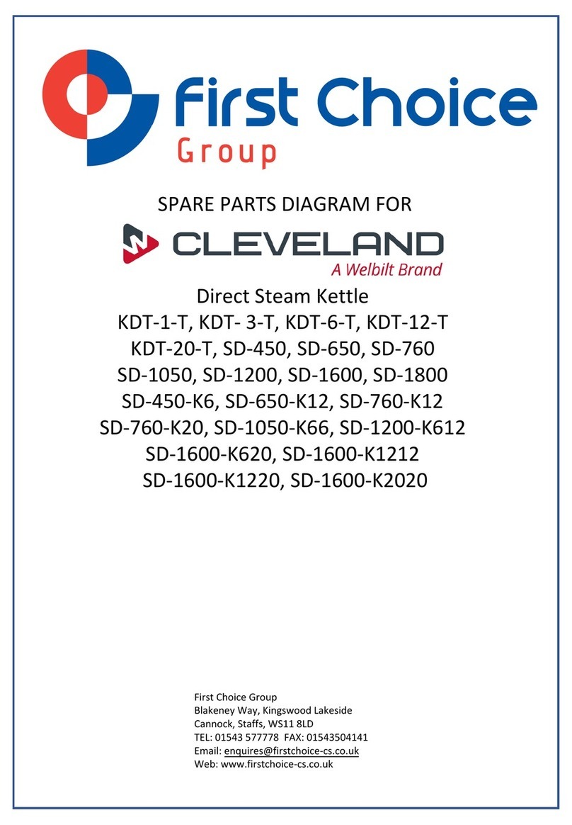 First Choice CLEVELAND Welbilt KDT-1-T Spare Parts Diagram First Choice CLEVELAND Welbilt KDT-1-T Spare Parts Diagram