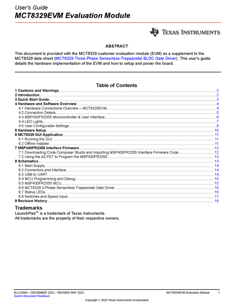 Texas Instruments MCT8329EVM User manual