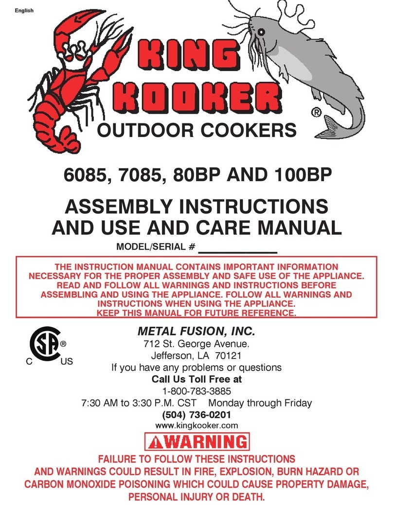 King Kooker 80BP Assembly instructions and use and care manual