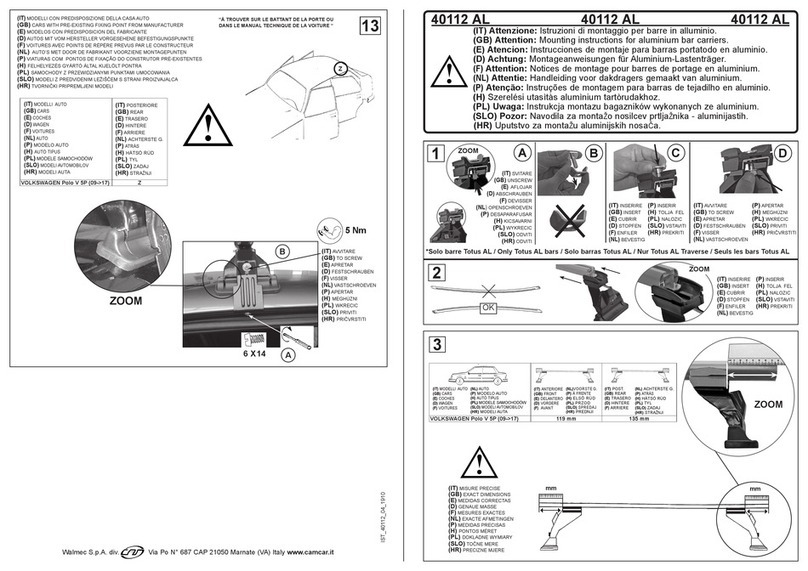 Camcar 40112 AL Mounting instructions Camcar 40112 AL Mounting instructions