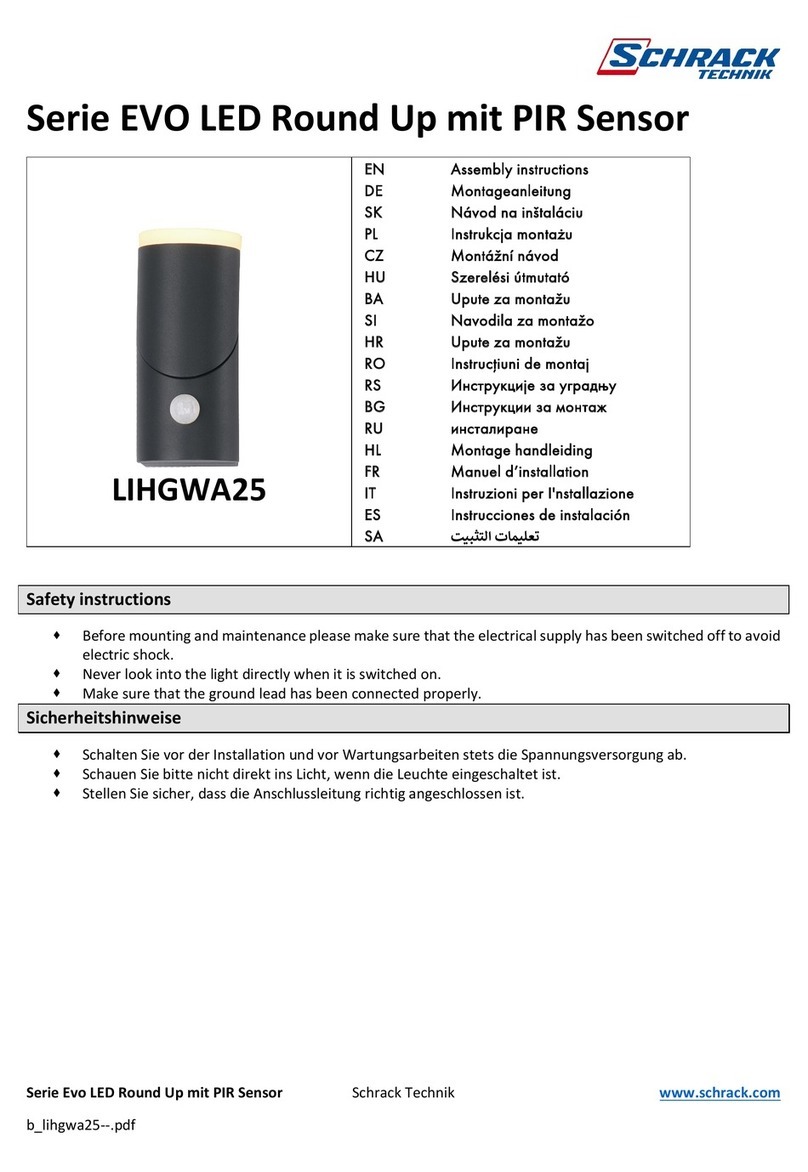 Schrack Technik EVO LED Round Up mit PIR Sensor Series Assembly instructions
