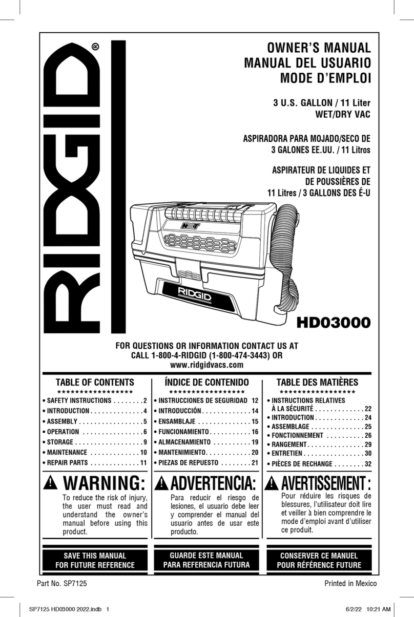 RIDGID HD0300 owner's manual