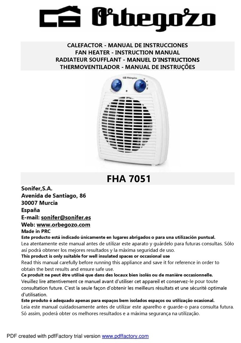 Orbegozo FHA 7051 instruction manual