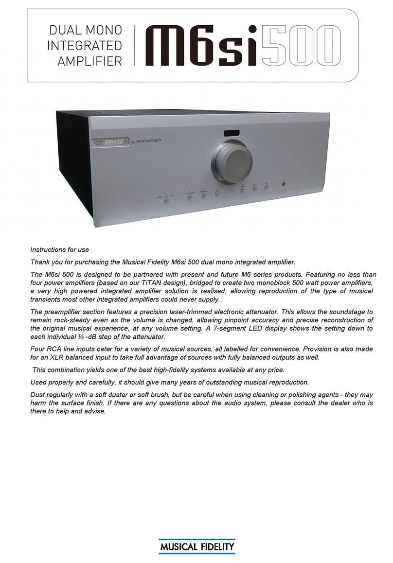 Musical Fidelity m6si500 manual