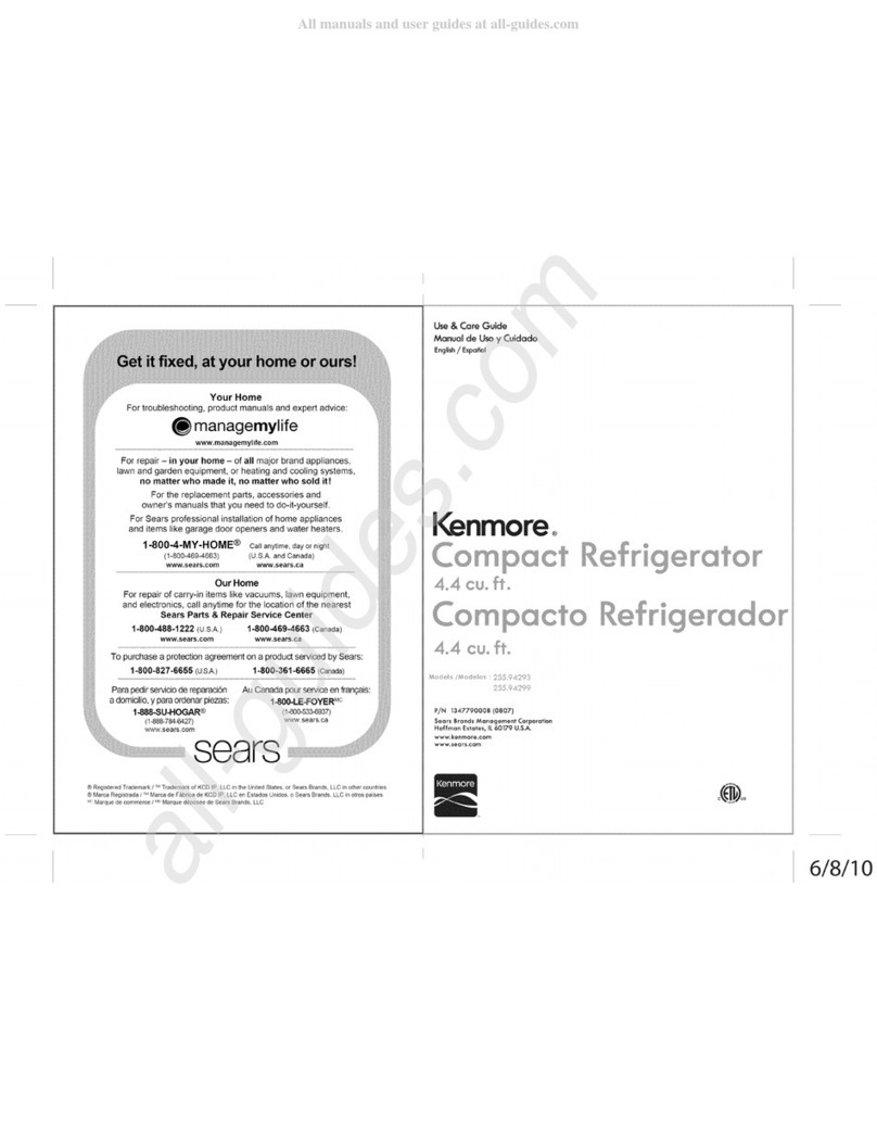 Sears Kenmore 255.94293 Use & care guide