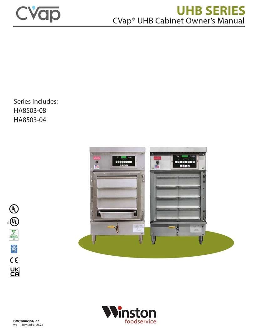 Winston foodservice CVap UHB Series owner's manual