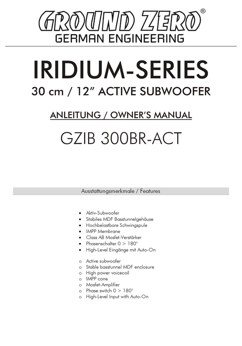 Ground Zero IRIDIUM SERIES owner's manual