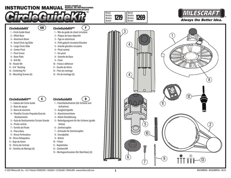Milescraft Circle Guide Kit 1269 instruction manual