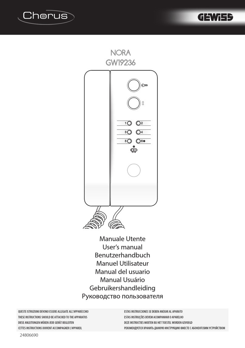Gewiss Chorus City Vision NORA GW19236 User manual