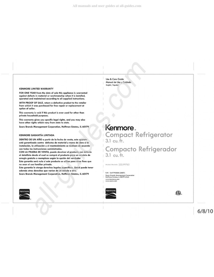 Sears Kenmore 255.99763 Use & care guide