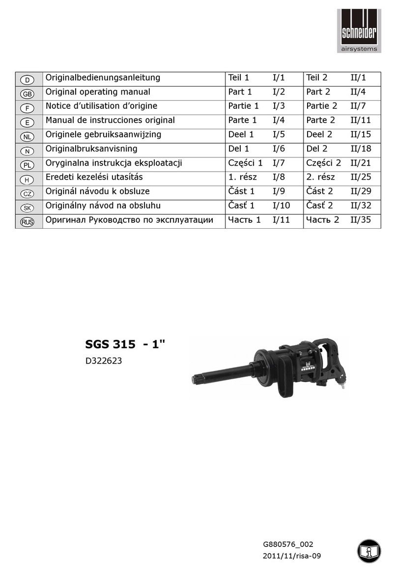 Schneider Airsystems SGS 315 Installation instructions