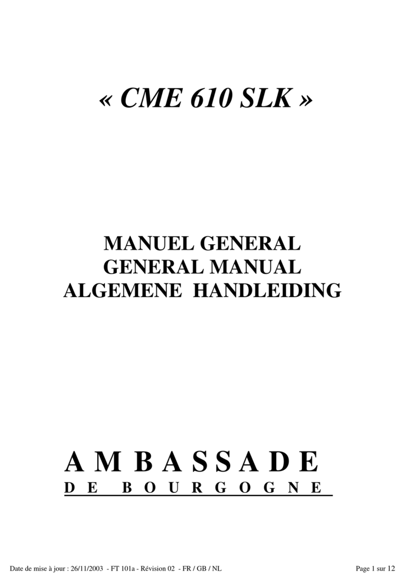 Ambassade de Bourgogne CME 610 SLK User manual