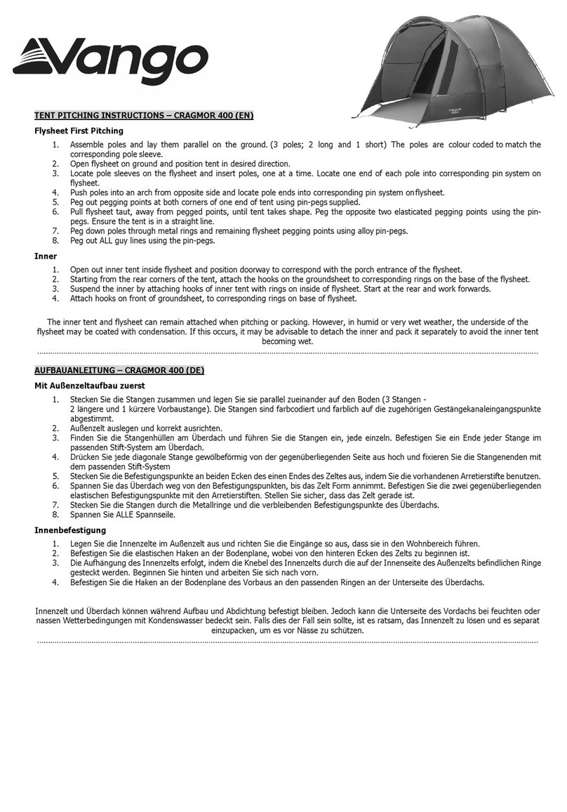Vango CRAGMOR 400 Pitching instructions