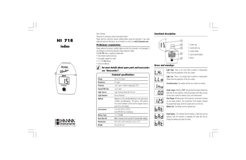 Hanna Instruments HI 718 manual