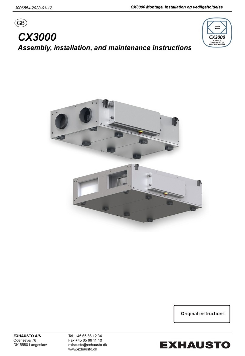 Exhausto CX3000 ASSEMBLY, INSTALLATION & MAINTENANCE INSTRUCTIONS