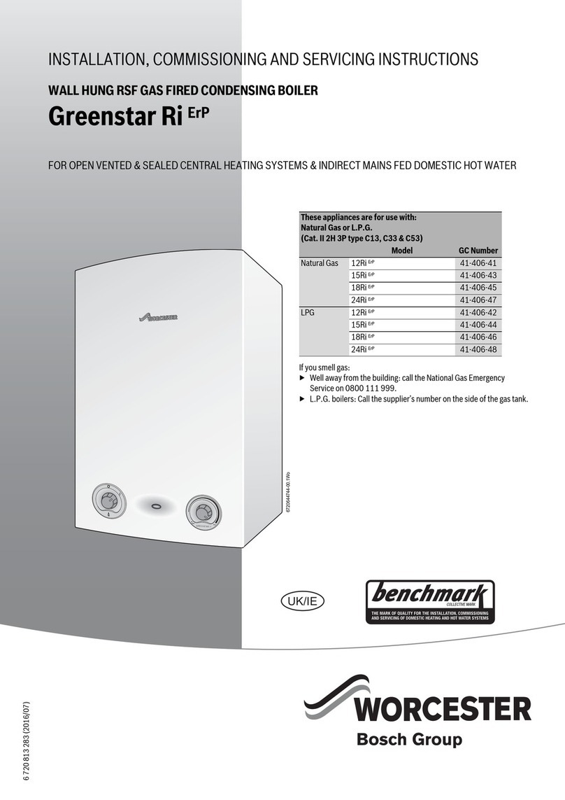 Bosch WORCESTER GREENSTAR Ri ErP Series Installation, commissioning and servicing instructions