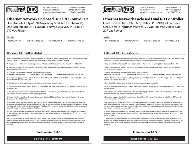 Functional Devices RIBTW2401B-ET quick start guide