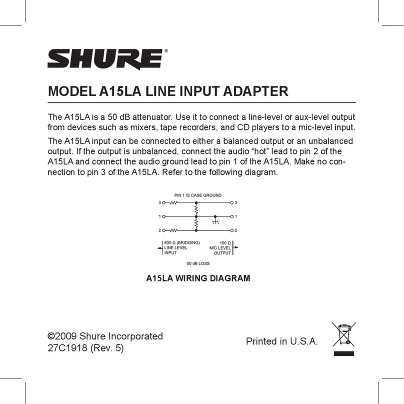 Shure A15LA manual