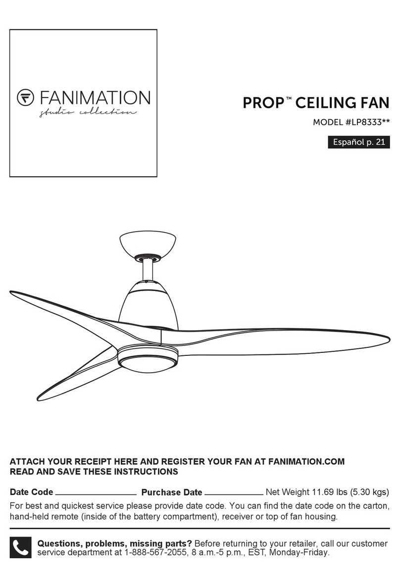 Fanimation PROP LP8333 Series User manual