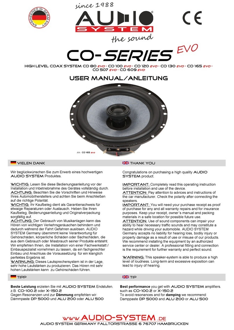 Audiosystem CO 120 EVO User manual