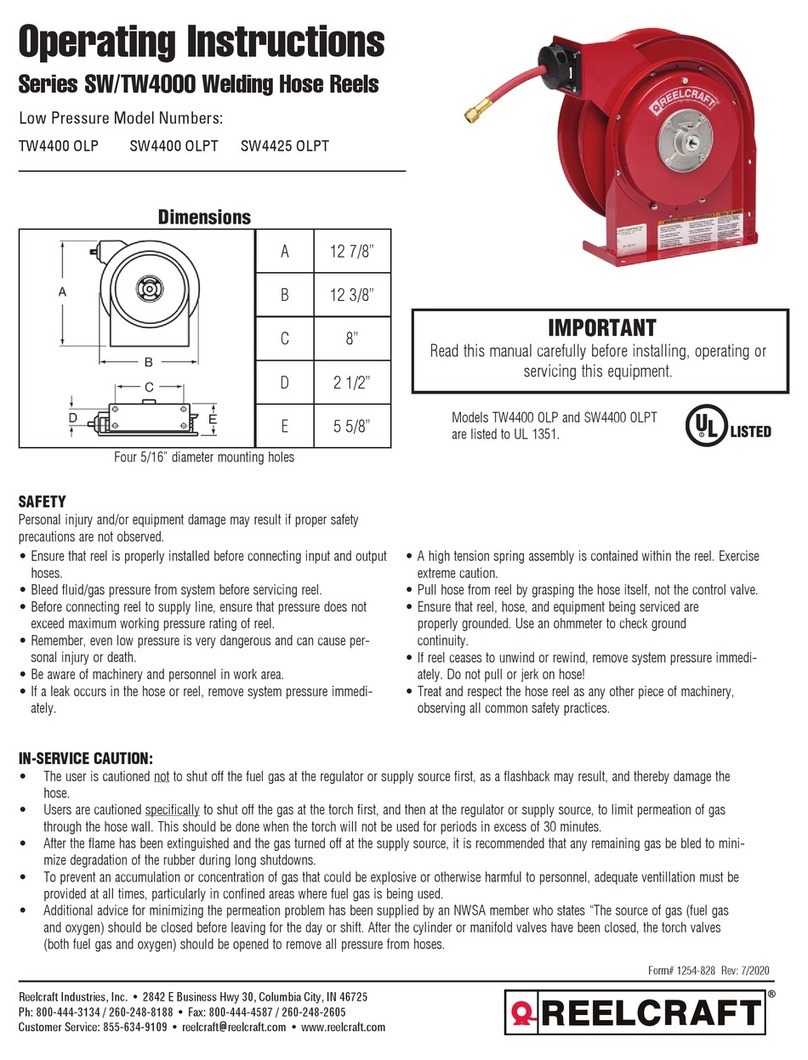 ReelCraft SW Series User manual