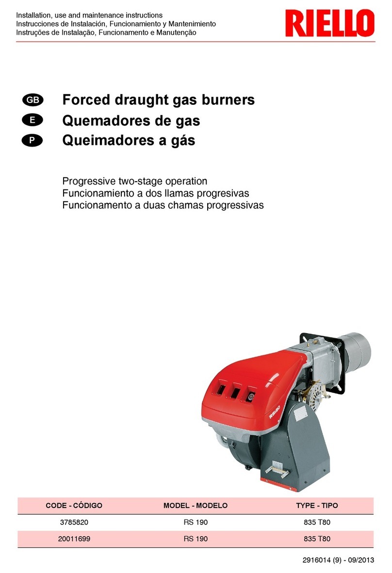 Riello 835 T80 Installation, use and maintenance instructions