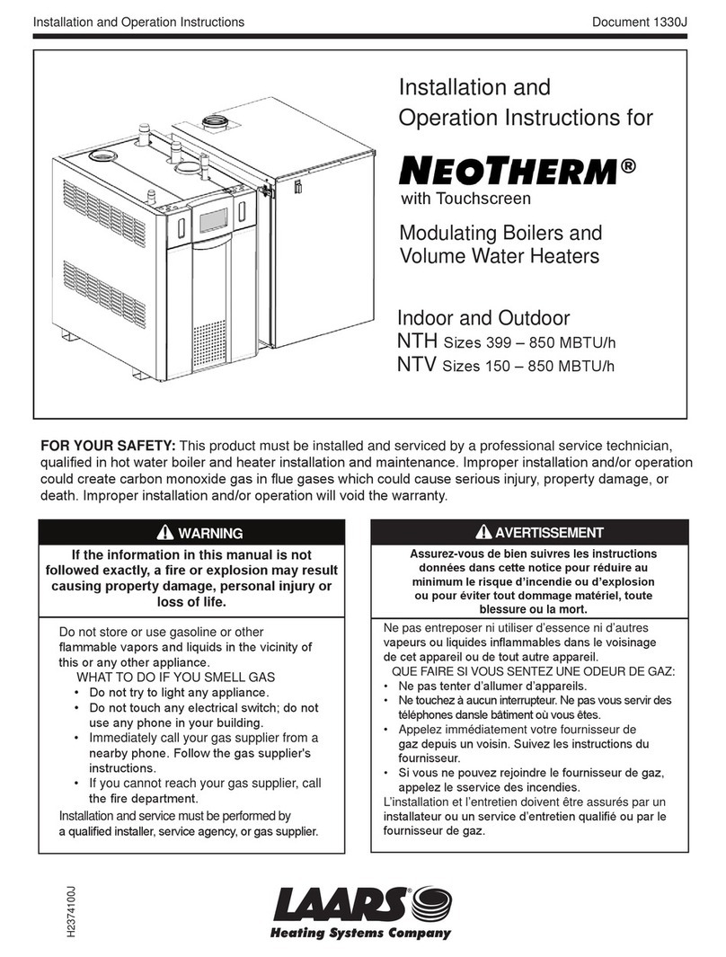 Laars Neotherm NTH Installation and operation instruction Laars Neotherm NTH Installation and operation instruction