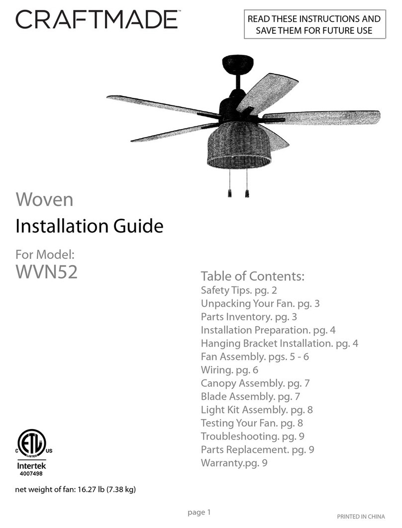 Craftmade Woven WVN52 User manual