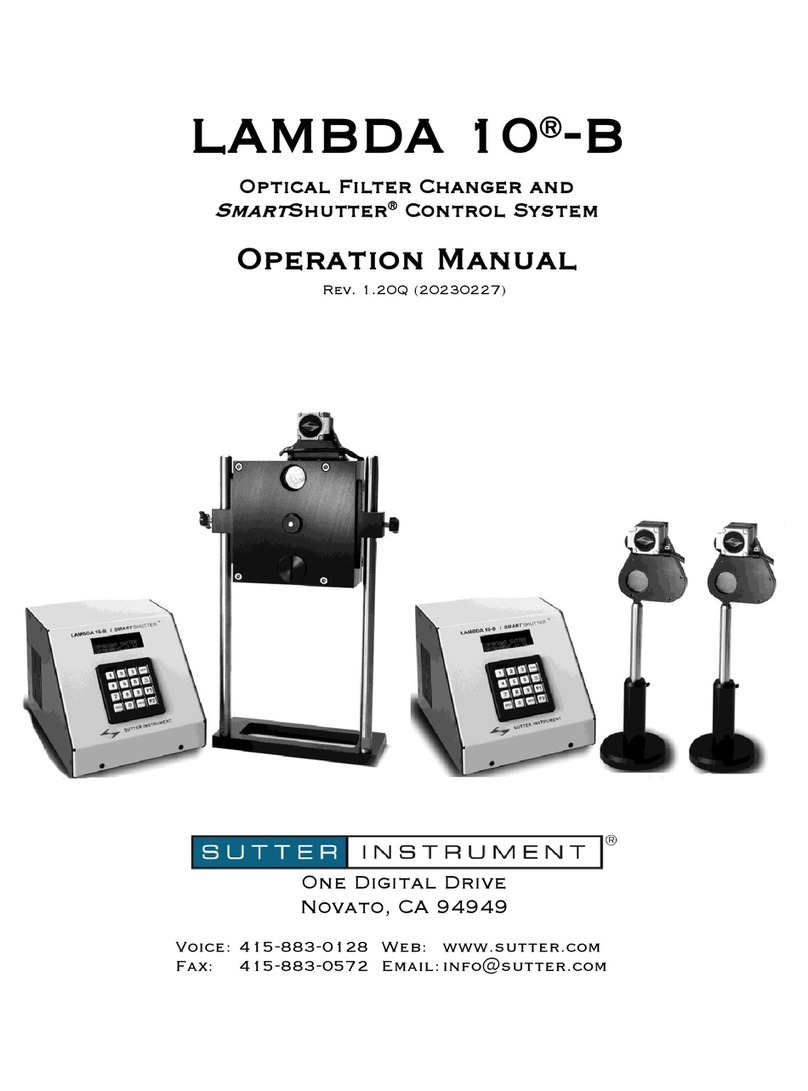 Sutter Instrument LAMBDA 10-B User manual