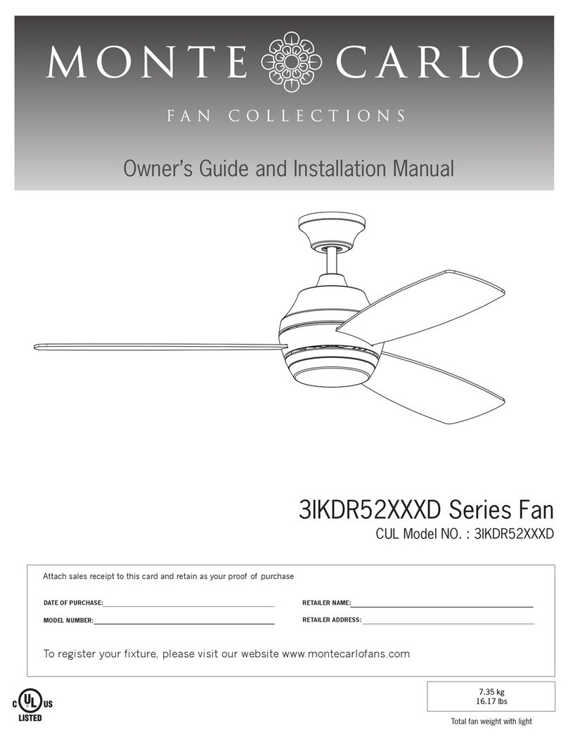 Monte Carlo Fan Company 3IKDR52 D Series Instruction manual
