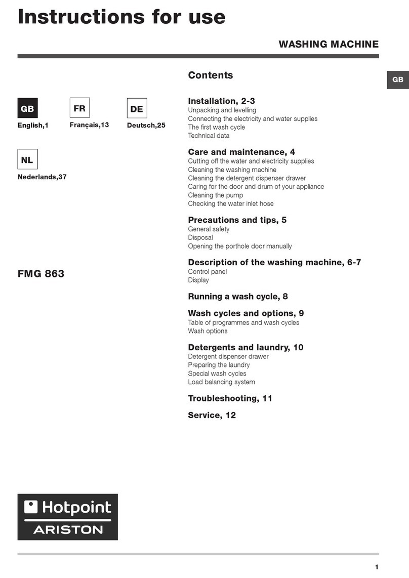 Hotpoint Ariston FMG 863 Instructions for use