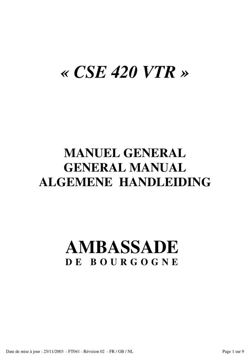 Ambassade de Bourgogne CSE 420 VTR manual