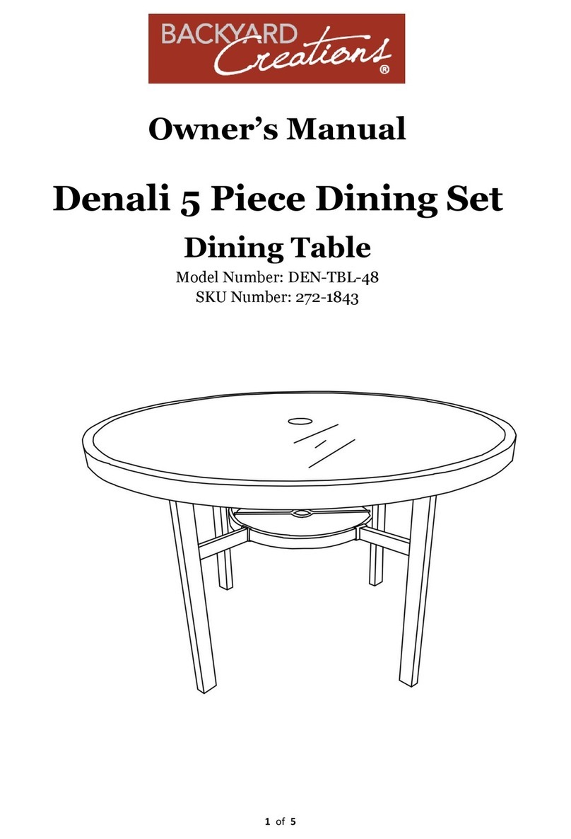 Backyard Creations Denali DEN-TBL-48 owner's manual Backyard Creations Denali DEN-TBL-48 owner's manual