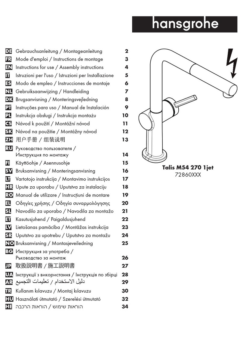 Hans Grohe Talis M54 270 1jet 72860 Series Instructions for use/assembly instructions Hans Grohe Talis M54 270 1jet 72860 Series Instructions for use/assembly instructions