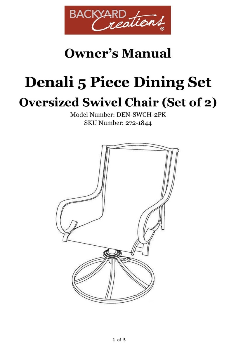 Backyard Creations Denali DEN-SWCH-2PK owner's manual Backyard Creations Denali DEN-SWCH-2PK owner's manual