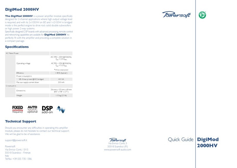 powersoft DigiMod 2000HV User manual