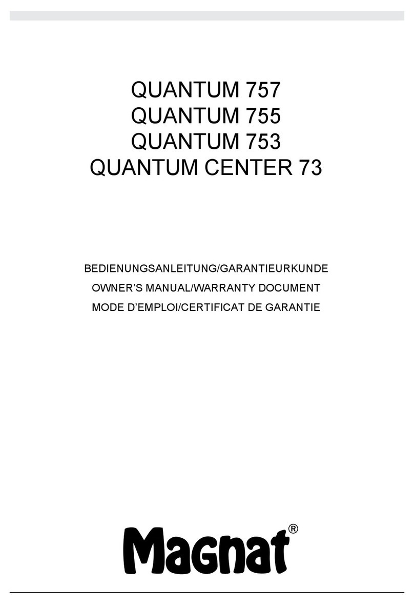 Magnat Audio QUANTUM 757 Owner's manual/warranty document