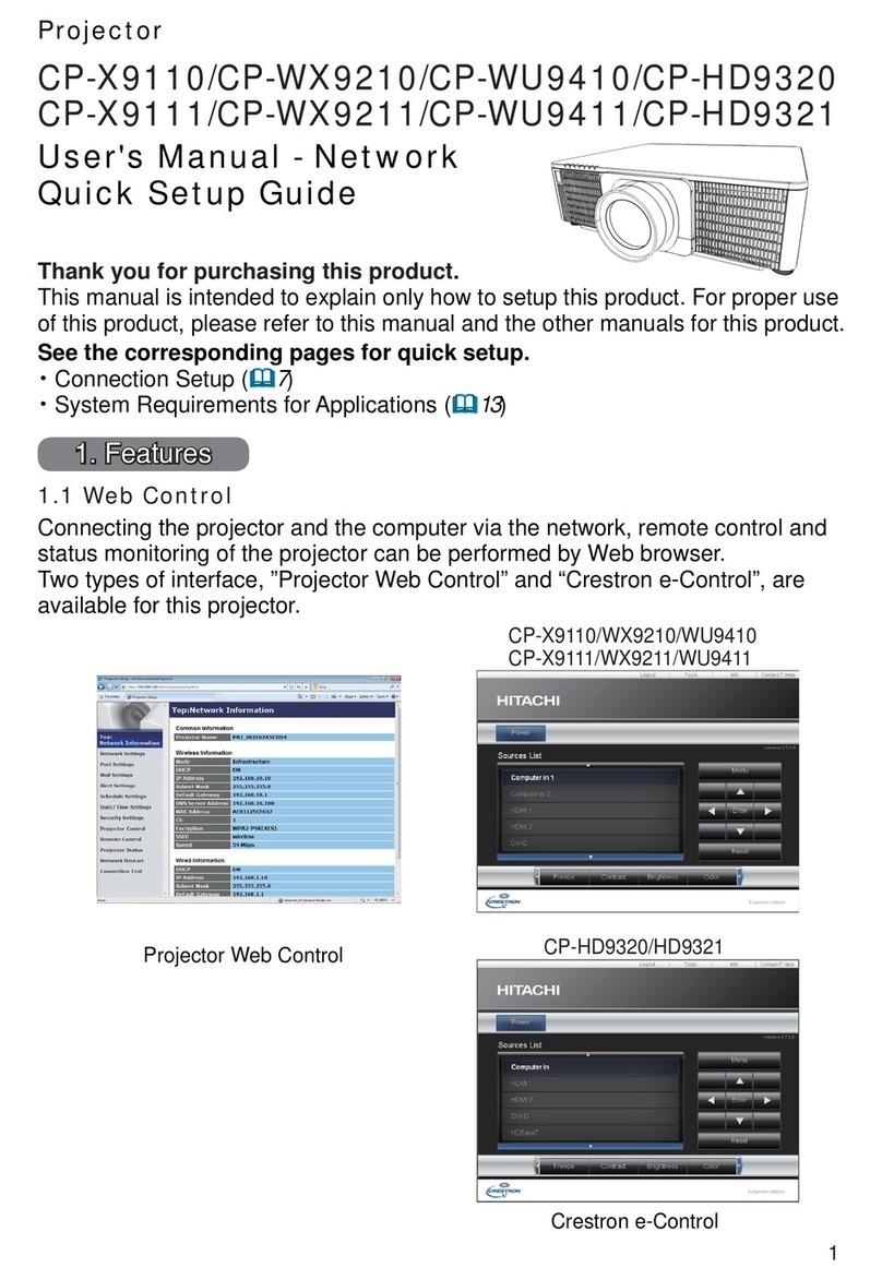 Hitachi CP-HD9320 User manual