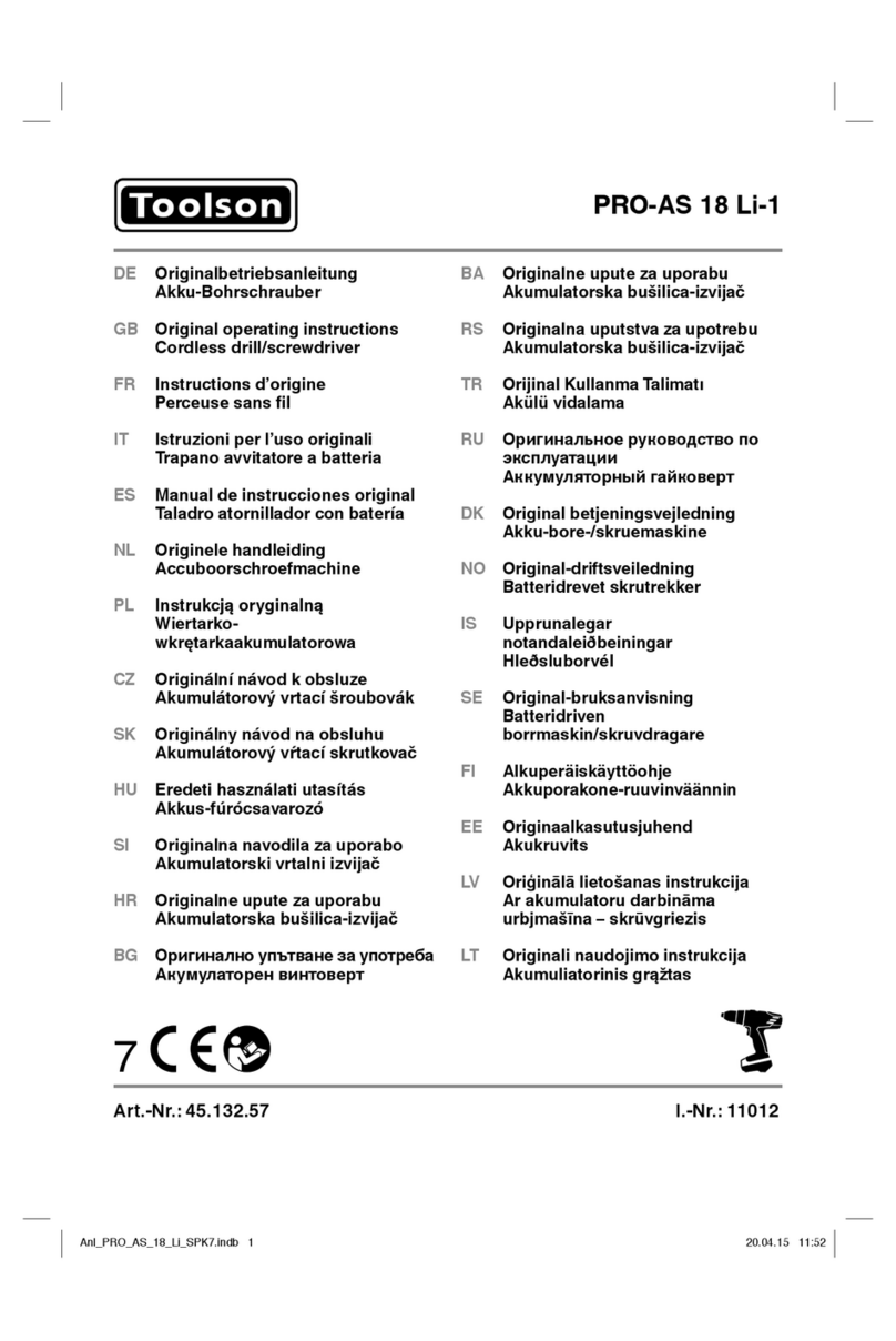 Toolson PRO-AS 18 Li-1 operating instructions