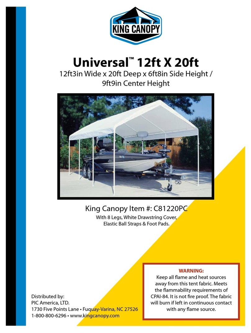 KING CANOPY Universal 12ft X 20ft User manual