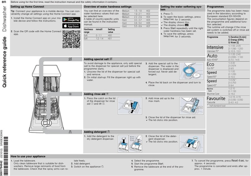 Siemens IQ300 SR93EX20MG Quick reference guide