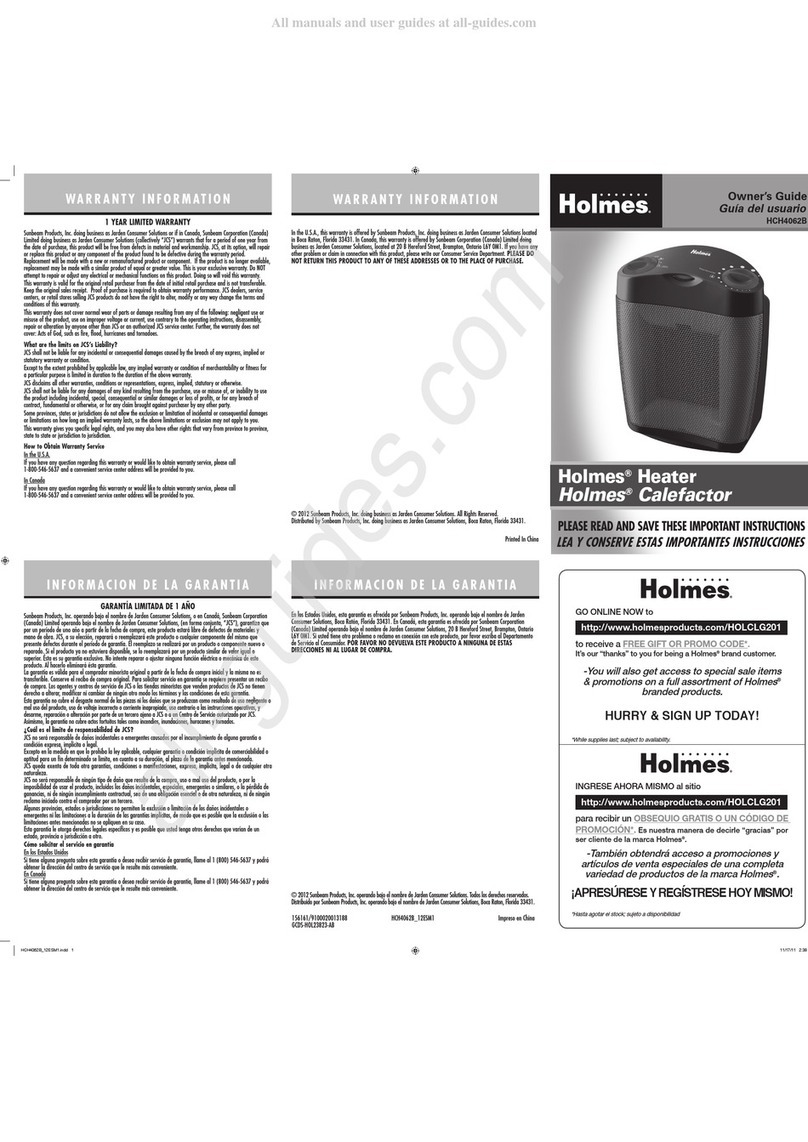 Holmes HCH4062B owner's guide