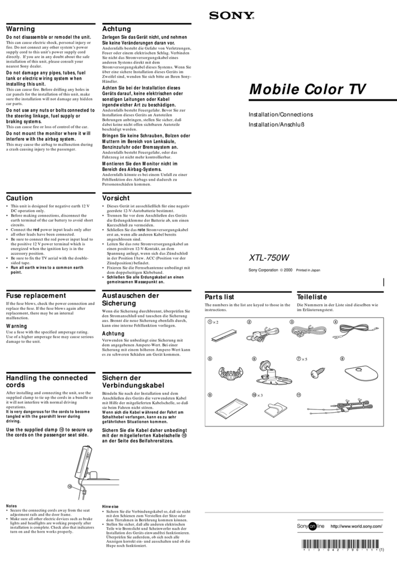 Sony XTL-750W User manual Sony XTL-750W User manual