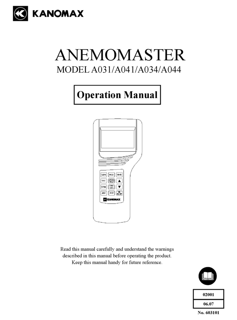 Kanomax ANEMOMASTER A031 Operation manual