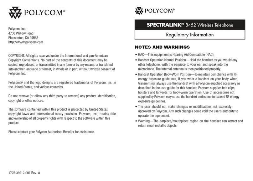 Polycom Spectralink 8452 quick start guide
