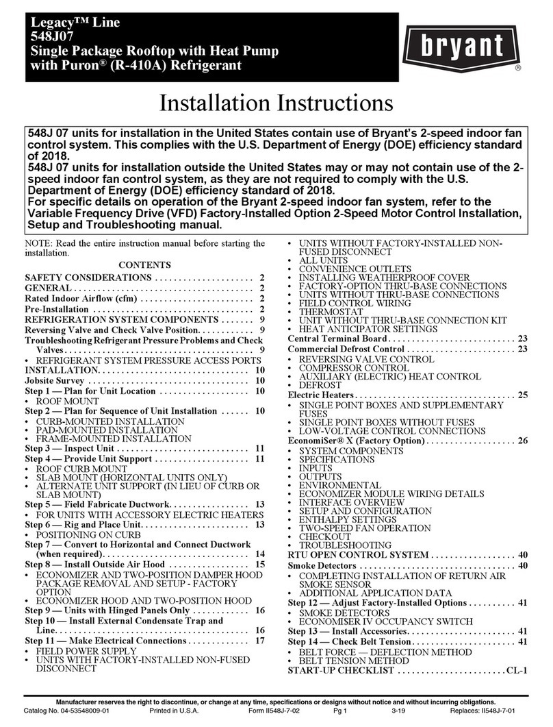 Carrier Legacy 548J07 User manual