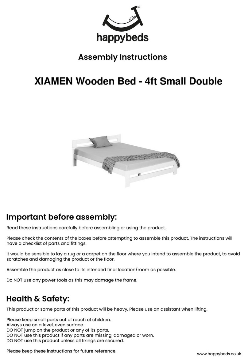 Happy Beds XIAMEN Wooden Bed - 4ft Small Double Assembly instructions Happy Beds XIAMEN Wooden Bed - 4ft Small Double Assembly instructions