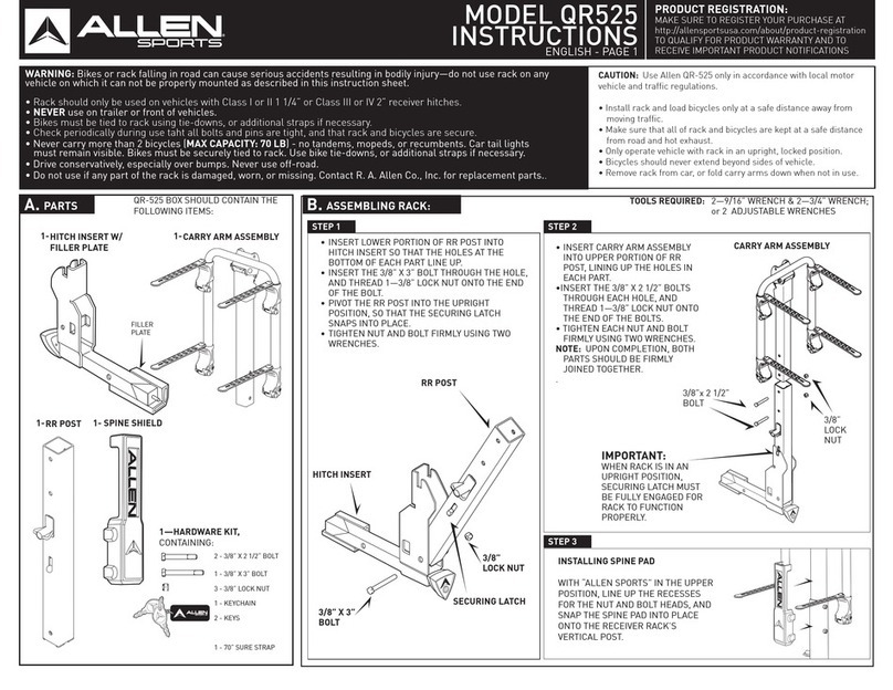 Allen Sports QR525 instructions