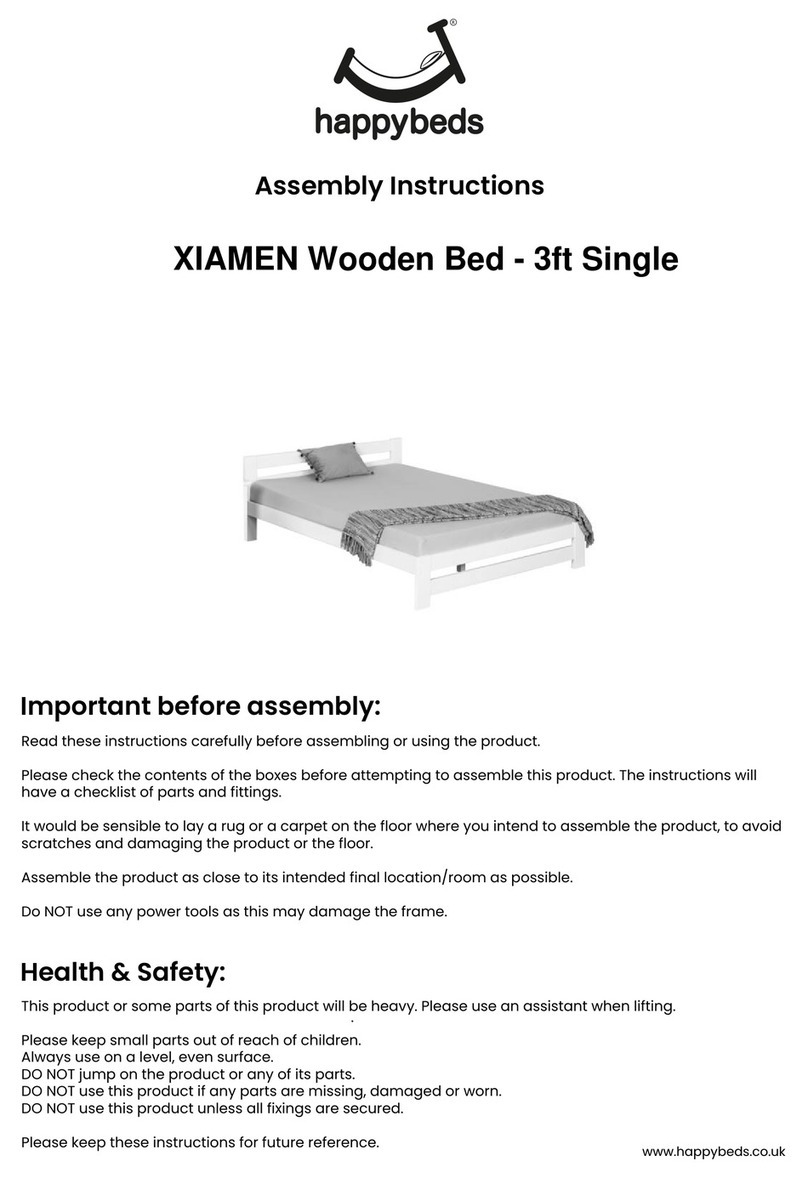 Happy Beds XIAMEN Wooden Bed - 3ft Single Assembly instructions Happy Beds XIAMEN Wooden Bed - 3ft Single Assembly instructions