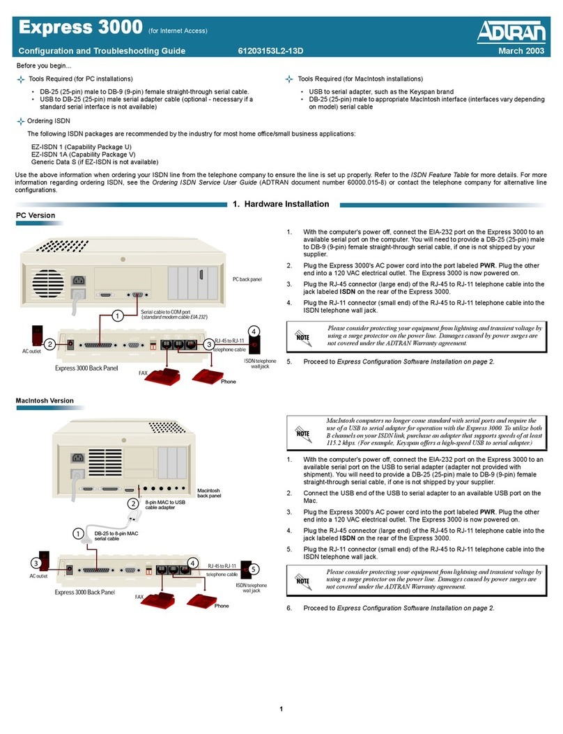ADTRAN Express 3000 Configuration and troubleshooting guide